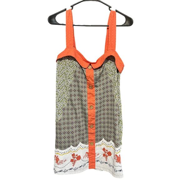 Sweet Scrapbook Tieback Dress Green and Orange‎ Small - Picture 1 of 5